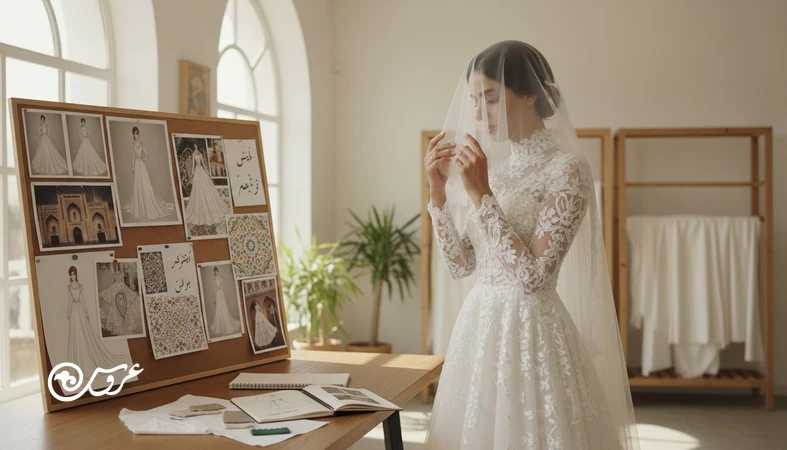 عکس واقع گرایانه از عروس ایرانی با لباس عروس پوشیده؛ نمایش تاثیر مد، مذهب و فرهنگ در انتخاب استایل عروس