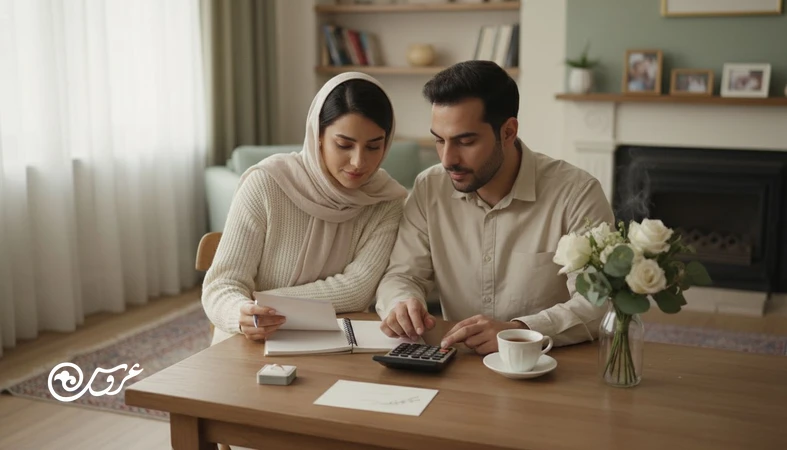 برنامه‌ریزی عروسی کم‌هزینه و آبرومند با بودجه‌بندی روی میز و جزئیات ساده و شیک