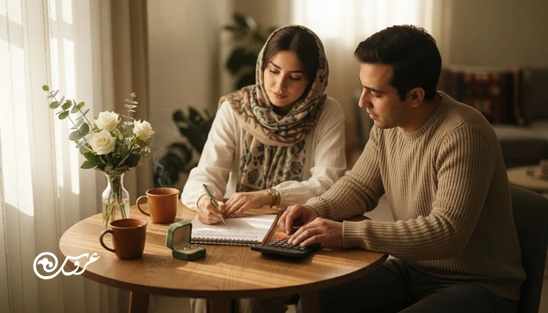 گفتگو قبل از ازدواج درباره شفافیت مالی، بودجه عروسی و تصمیم‌گیری مشترک زوج در فضای خانه
