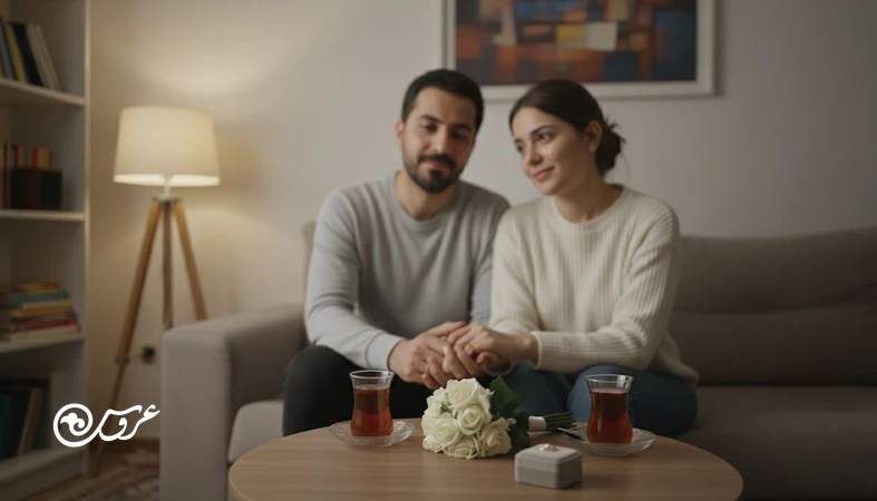 زوج ایرانی تازه ازدواج کرده در خانه با حس فاصله و امید به بازسازی صمیمیت بعد از عروسی