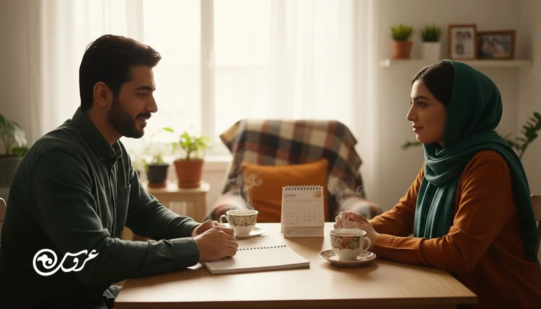 گفتگو درباره پول قبل ازدواج و صحبت آرام زوج درباره خانواده و آینده بدون دعوا در دوران نامزدی