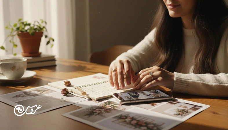 عروس در حال تصمیم‌گیری برای شخصی‌سازی مراسم عروسی؛ تضاد میان ایده‌های ترندی و انتخاب‌های آگاهانه در برنامه‌ریزی جشن